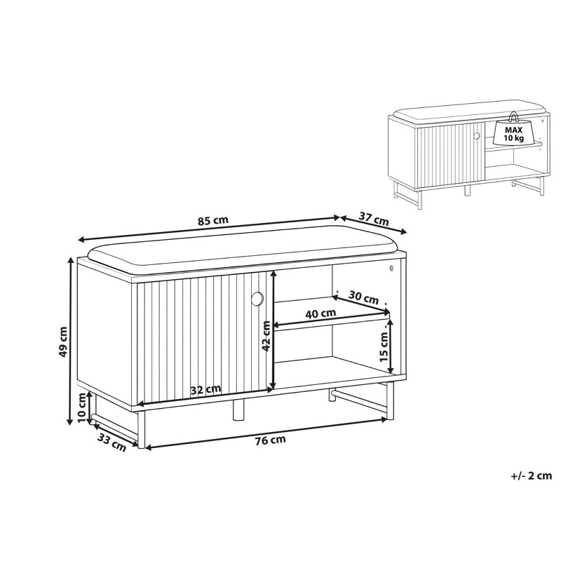 Shoe Storage Bench BATOCHE White