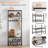 Corner Hall Tree with Shoe Bench in Wood - 71-Inch Entryway Coat Rack with 10 Hooks and Storage Shelves for Mudroom or Entry Area