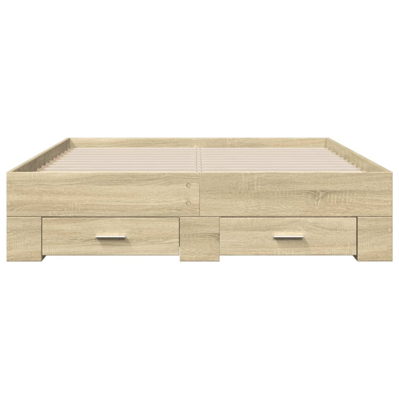 Yamna Engineered Wood Bed Frame, DE Size - 140 x 190 cm, Sonoma Oak