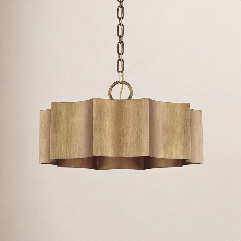 Carney 3-Light Chandelier, Gold Patina
