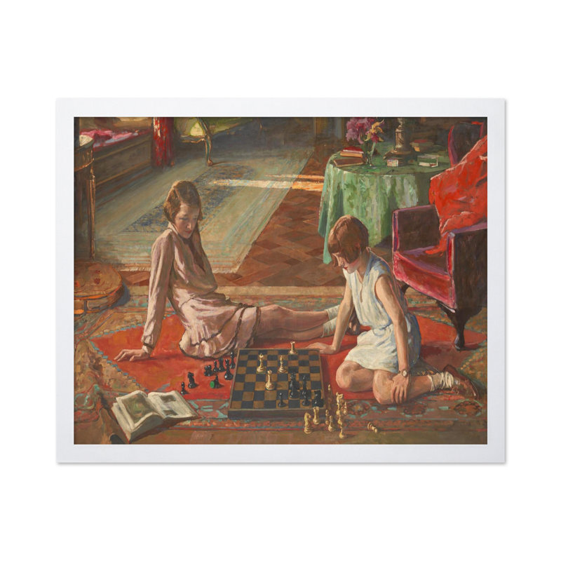 Les joueurs d'échecs, Affiche, H 18 po x l 24 po, Encadrement blanc