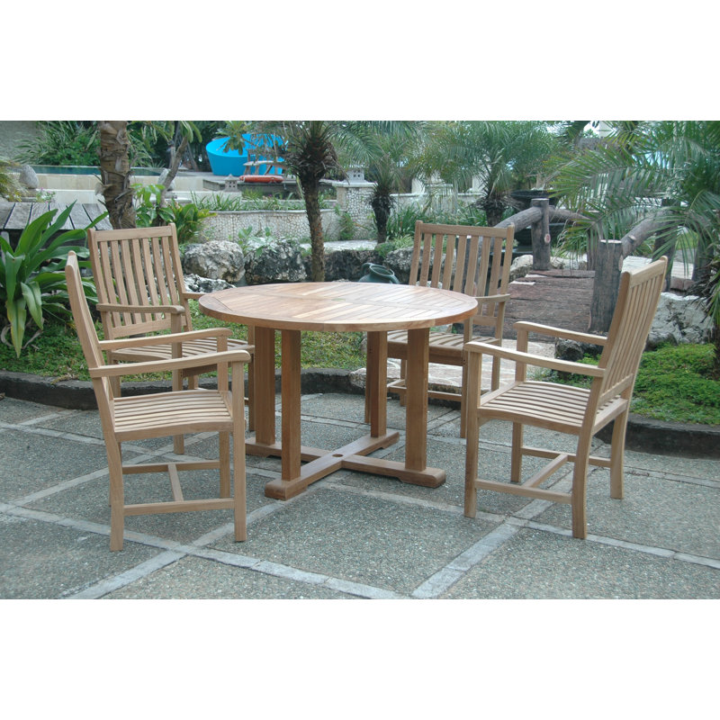 Ensemble repas 5 pièces teck Tosca