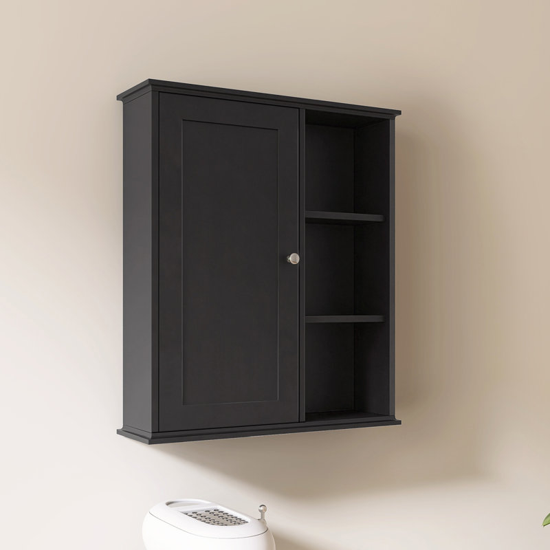 Armoire à pharmacie murale 24 po Red Barrel Studio®, Noir mat
