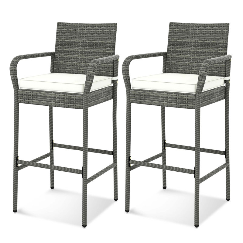 Nickolie Upholstered Counter Stool with Metal Frame