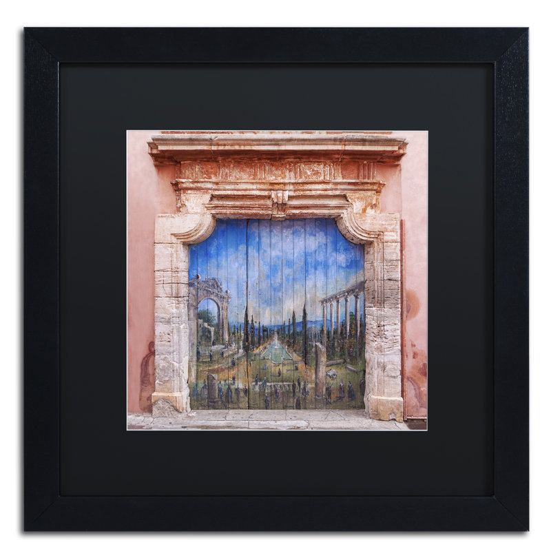 « Vieille porte peinte » par Michael Blanchette-reproduction de photo sur toile encadrée, Noir, H 18 po x l 21 po x P 1,25 po