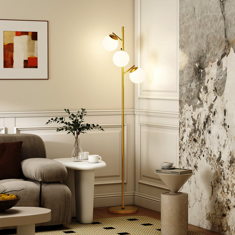 169cm Tree Floor Lamp, Gold, Yes