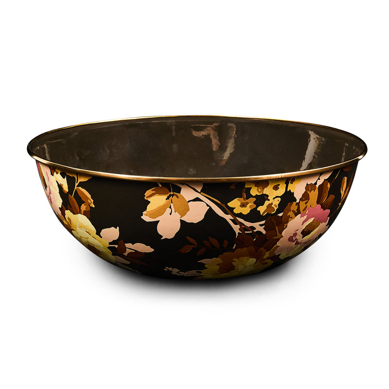 Wild Rose White Extra Large Everyday Bowl, Brown