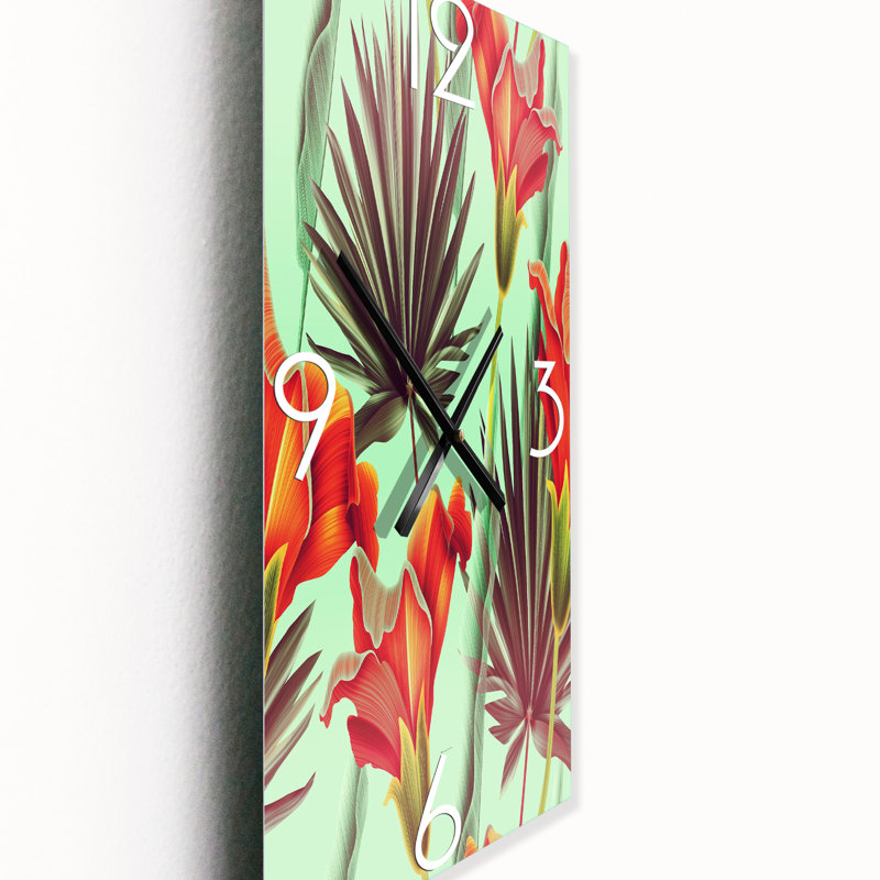 Horloge murale fleurs tropicales, Petit