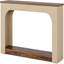 Console étroite 55,12 po à 2 niveaux rustique brun et chêne clair avec lumières DEL