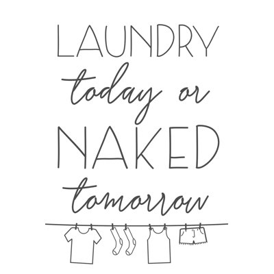 Laundry Or Naked - Wrapped Canvas Print