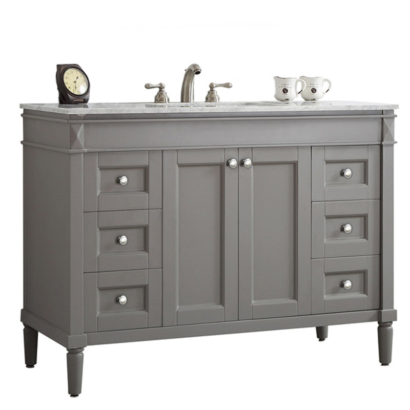 Ensemble de meuble-lavabo simple de 48 po pour la salle de bain Gelula, Gris