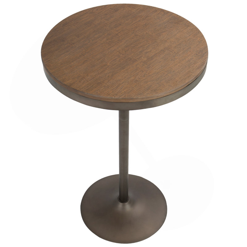 Dakota Industrial Adjustable Bar / Dinette Table In Antique And Brown By Lumisource