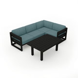 Avion Classic 5 Piece Sectional Set - Black - Cast Lagoon