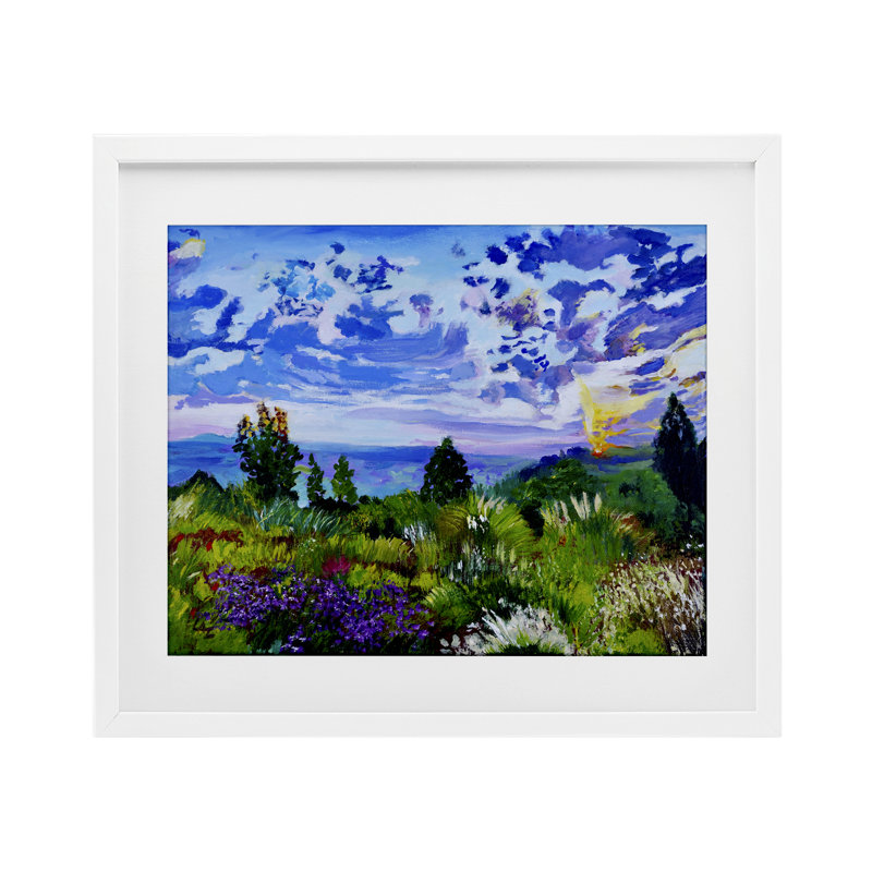 «Distinctive Nature Landscape», reproduction sous verre encadrée, conception par Lee Ann Zirbes, H 17 po x l 21 po