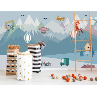 Papier peint amovible Row of Mountains Cars
