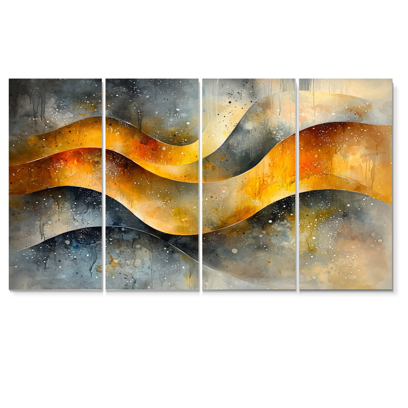 «Structured Waves Chaos In otion II», art mural Waves, toile d'art moderne, H 28 po x l 48 po, 4