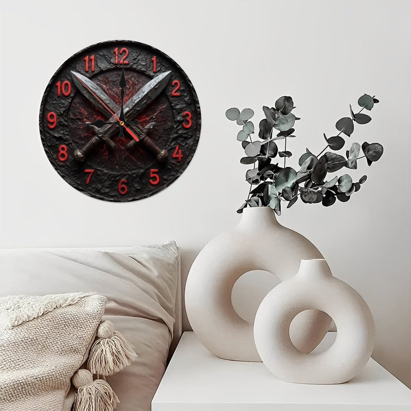 Horloge épée croisée, chiffres rouges