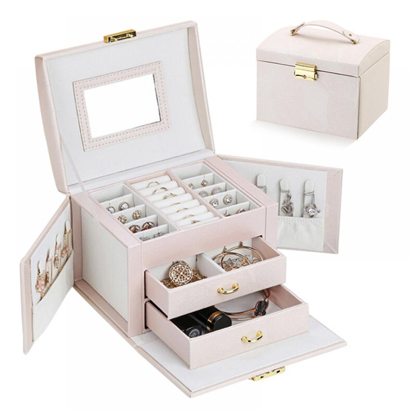 Boîte à bijoux avec tiroir, Rose