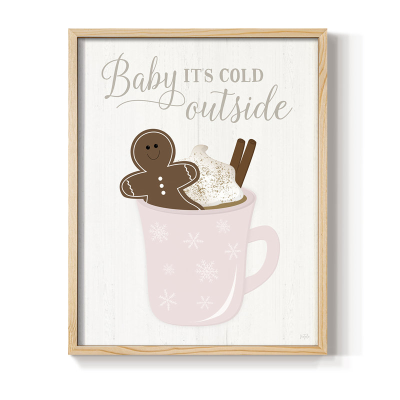 «Gingerbread Hot Cocoa I», reproduction encadrée - bois massif, Naturel, H 15 po x l 12 po