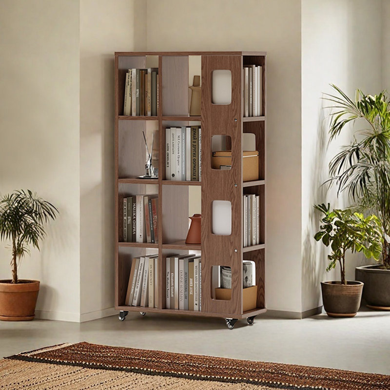 Bibliothèque simple de style italien, (4 tablettes) H 54,92 po x l 29,13 po x P 11,81 po, Marron foncé
