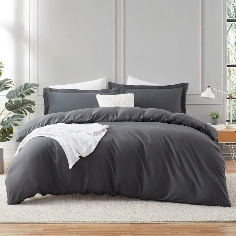 Ensemble de housse de couette en microfibre, Housse de couette très grand et 2 taies, Bourgogne