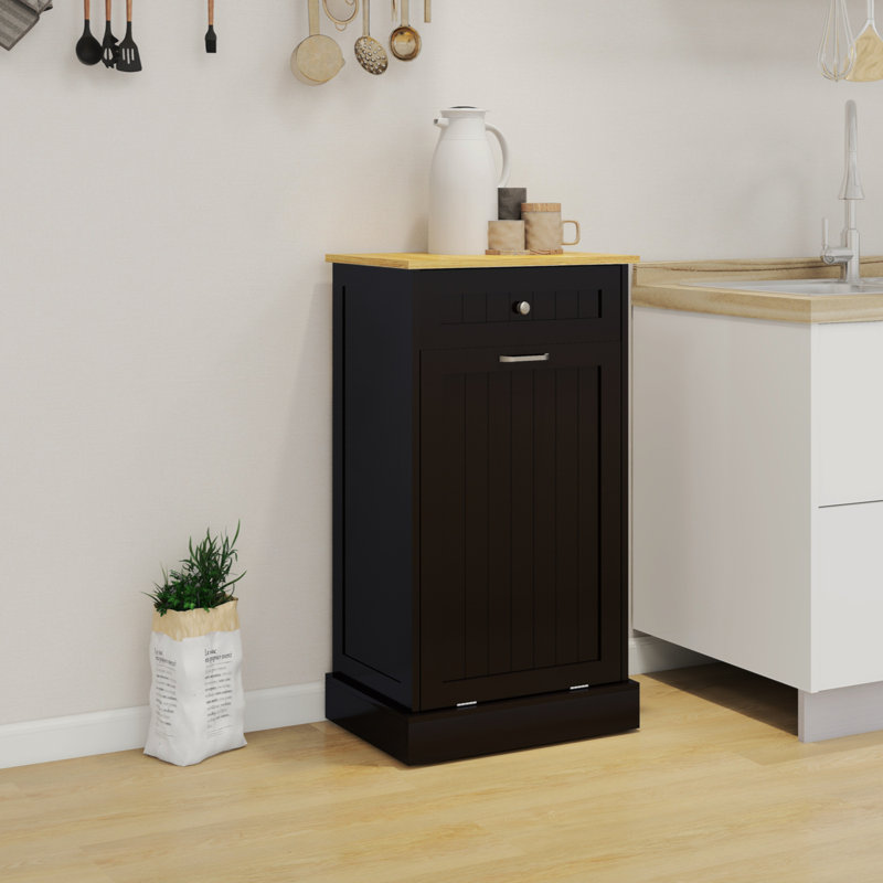 Armoire à déchets inclinable à un tiroir et à un compartiment Mellal