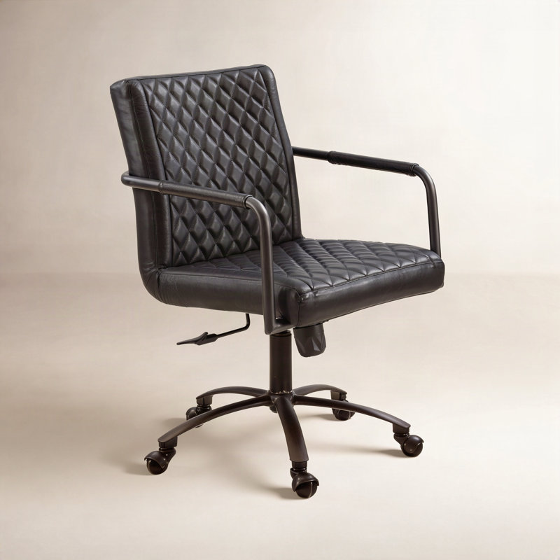 Blair Genuine Leather Office Chair, Black