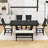Raheema Modern 6-Piece Dining Set with Rubberwood Table, Upholstered Chairs and Bench-1456997348-1456997349-1456997346