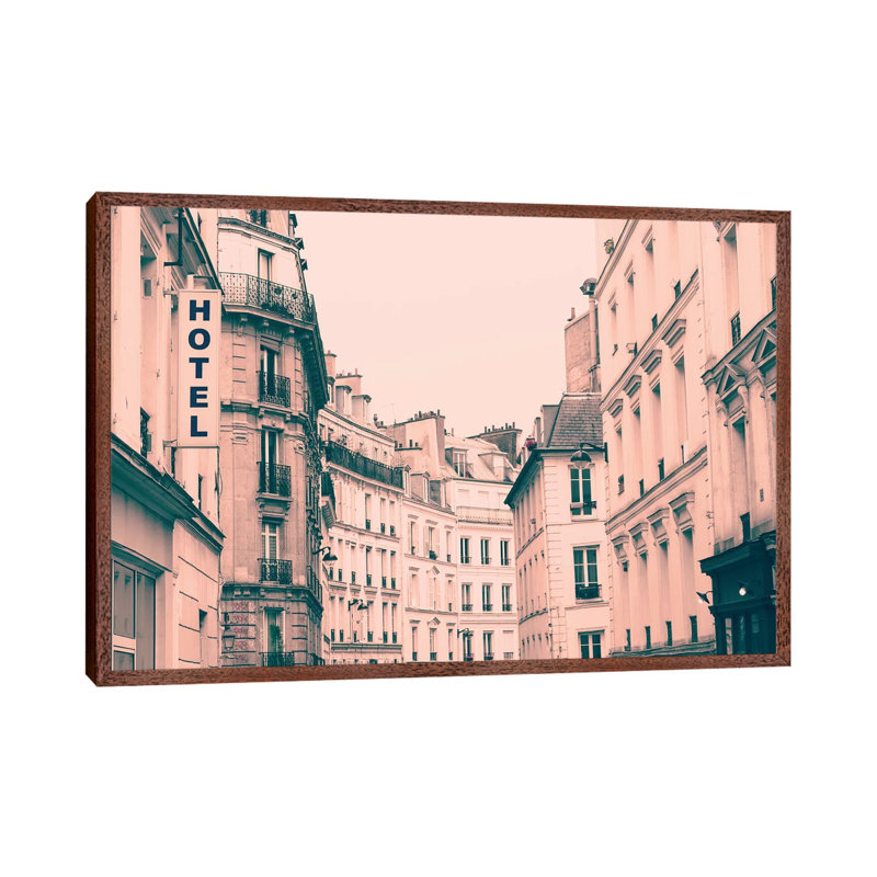 L'Hotel 1 Piece Wall Art on Canvas, 101.6 cm H x 66.04 cm W, Classic Brown Wood Framed