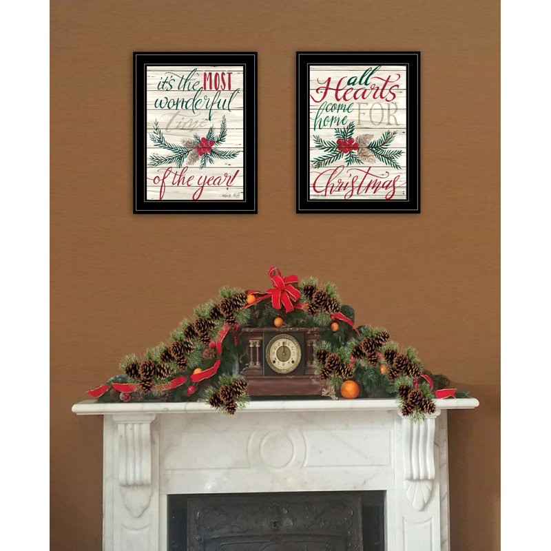 VCIN710 - All Hearts Come Home For Christmas par Artisan Cindy Jacobs, impression encadrée prête à être accrochée,, Noir
