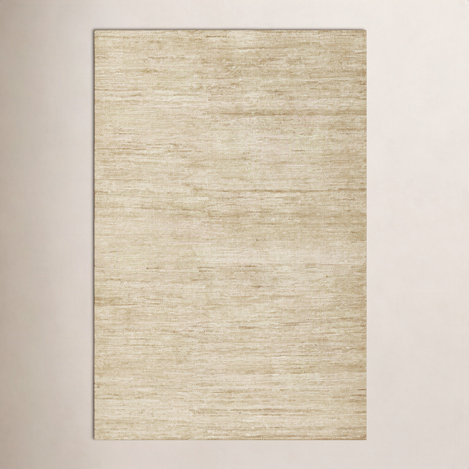 Caterina Beige Hand-Knotted Abstract Jute Rug, Rectangle 5' x 8'
