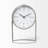 Analogue Metal Quartz Tabletop Clock in Silver