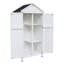 Remise de rangement 67 po en bois de sapin blanc avec portes doubles