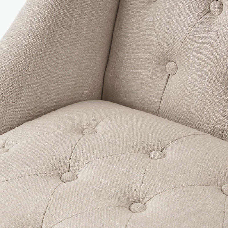 Fauteuil club à dossier haut, Beige clair