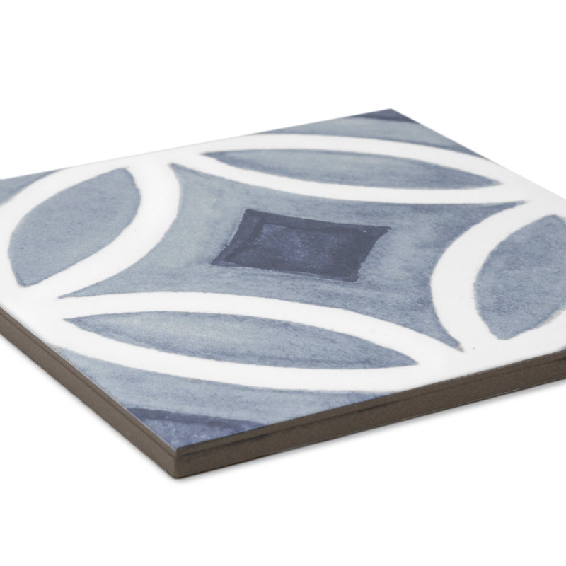 Carreau de porcelaine mat pour plancher et mur 6 po x 6 po Cadence, Ciel