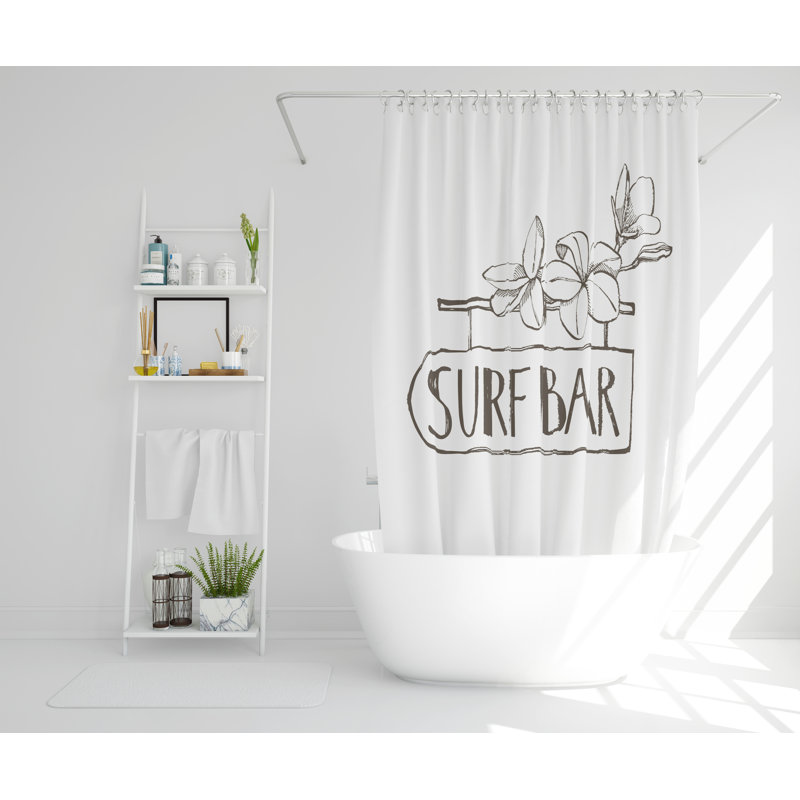 Yasmine Polyester Shower Curtain Set, 168cm H x 168cm W