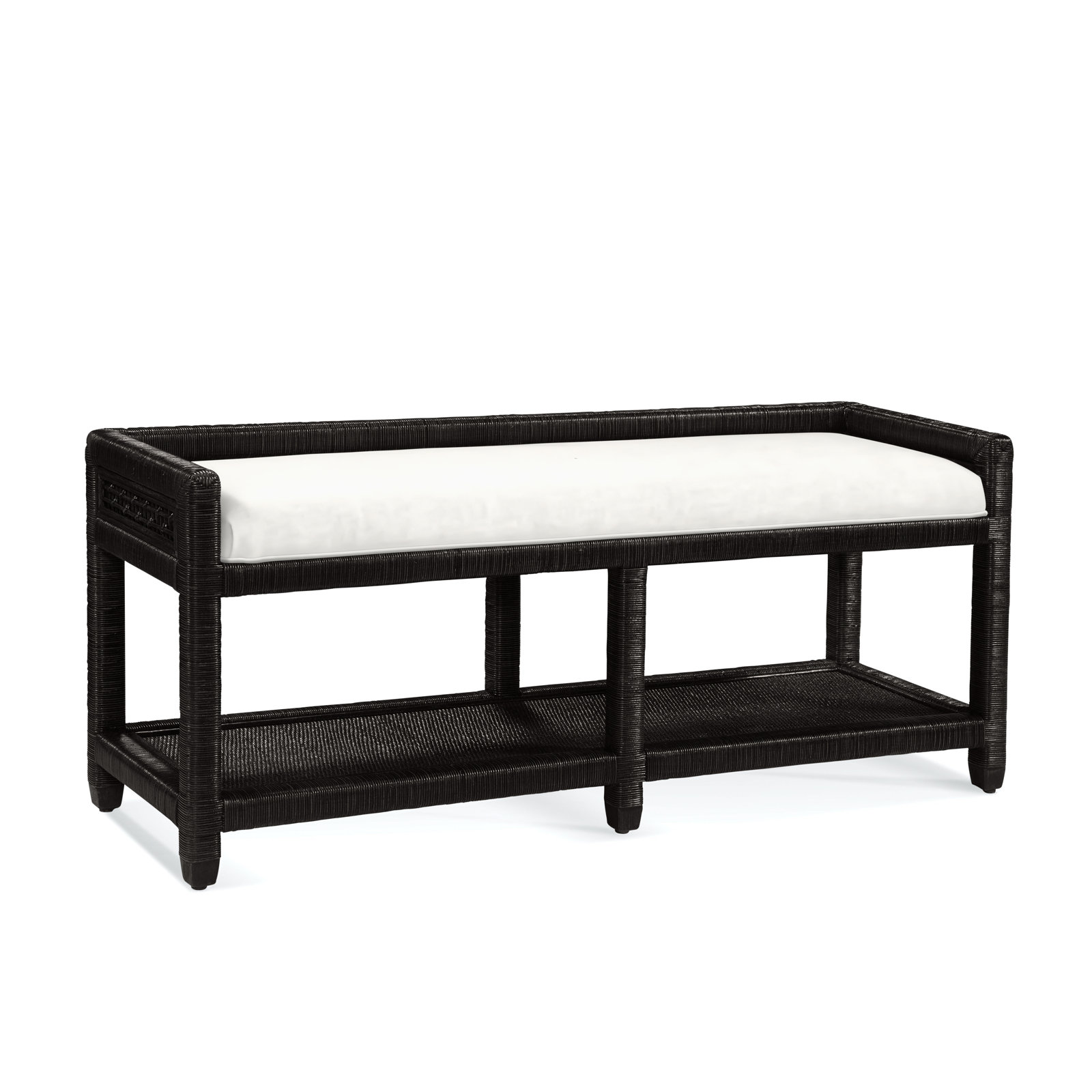 Silvio 54" Storage Bench, Antique Black, Elite Ivory; 0321-91