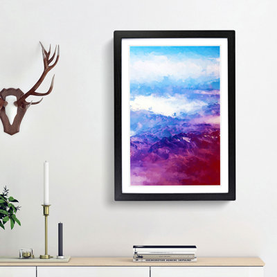 Mountain Range Adventure in Abstract - Framed Print