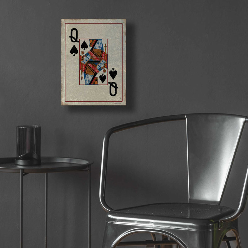«Queen of Spades» par Cindy Jacobs, art mural en verre acrylique, H 16 po x l 12 po x P 0,13 po