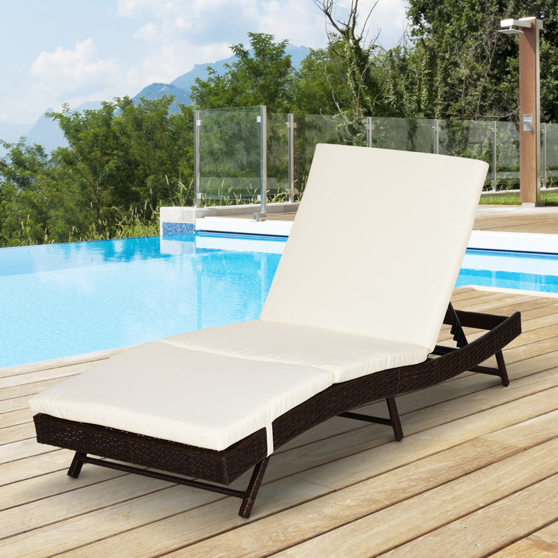 Chaise de jardin inclinable en rotin Rosengard