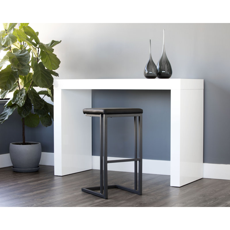 Tabouret de bar Boone - gris - onyx, Similicuir onyx, Gris, Tabouret de bar (assise de 30 po de hauteur)