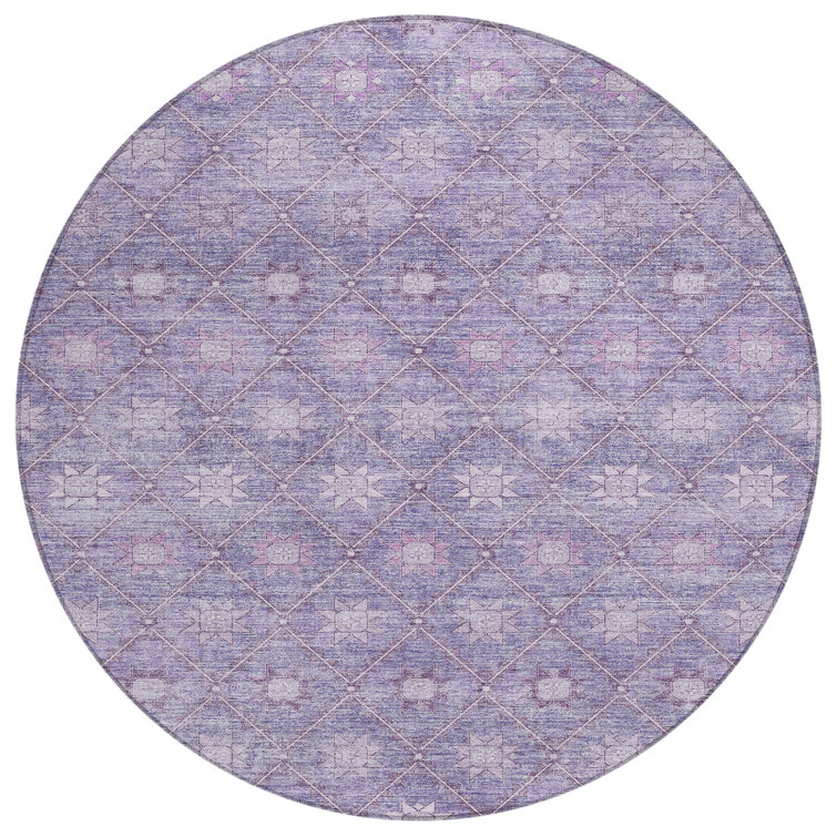 Machine Washable Indoor/Outdoor Xhevrie Purple Rug