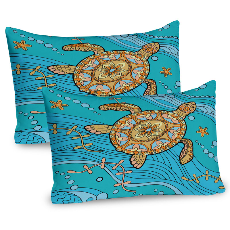 Ensemble de 2 taies décoratives à motif de tortue Ambesonne