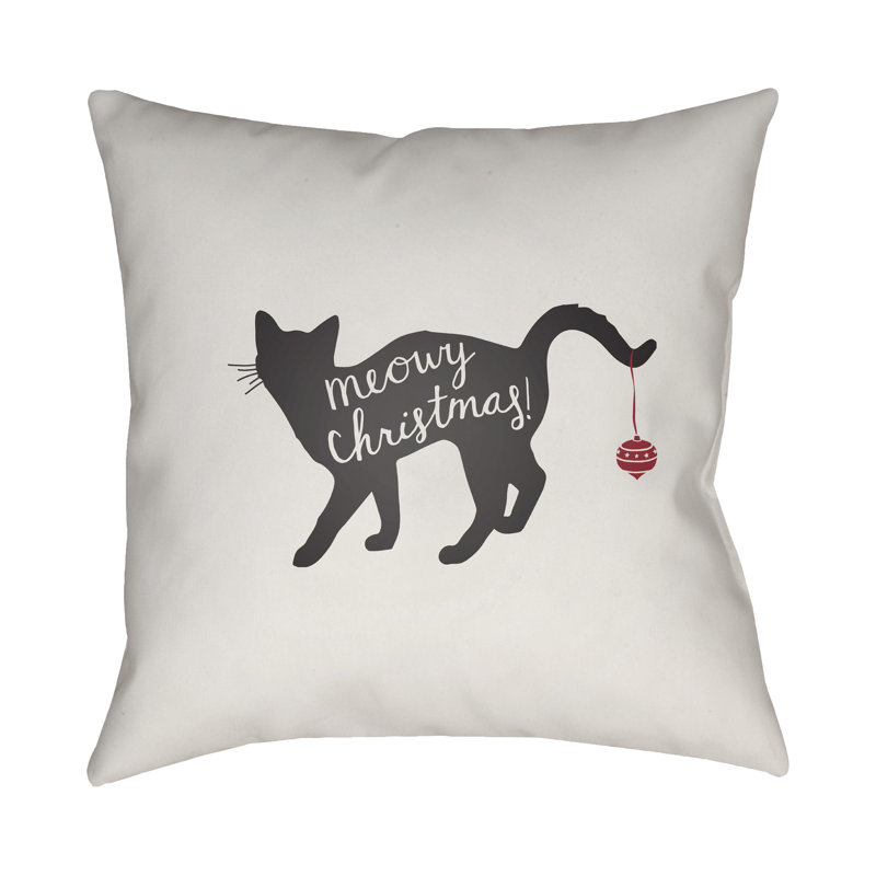 Outdoor Throw Pillow, 18" H x 18" W x 4" D, White / Black