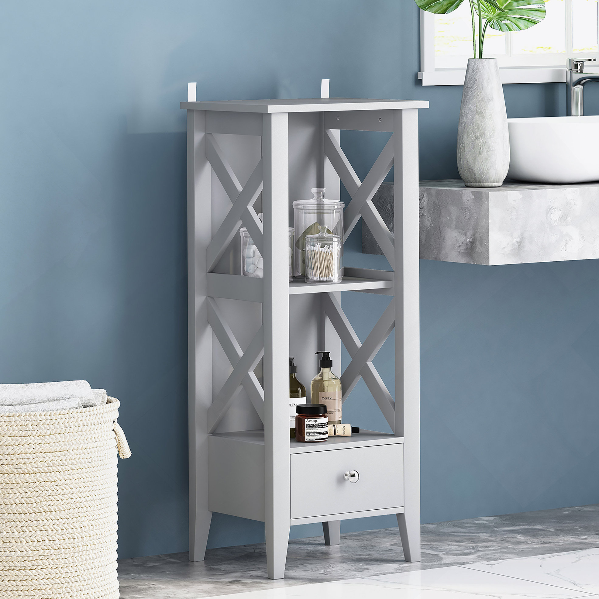 Longshore Tides Drawer Storage Rack Bathroom Storage Shelves | Wayfair