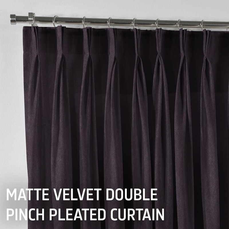 Pinch Plate Room Darkening Extra Long & Extra Wide Decorative Curtain - Single Panel_1, 150cm Width x 450cm Drop, Black