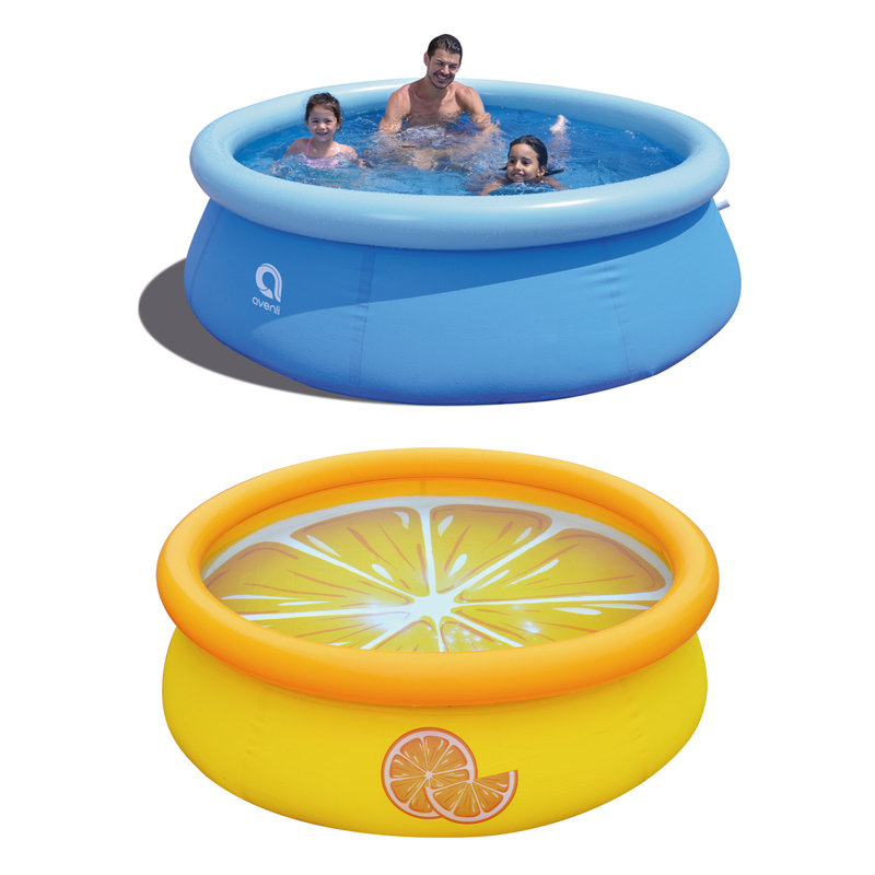 Plastic Round Inflatable Pool 25'' H x 96'' W x 96'' L