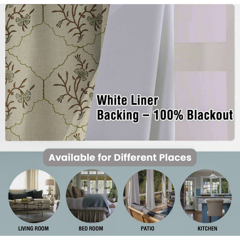 Rideau à œillets à œillets pour décoration intérieure - Vidya, L 24 po x L 54 po