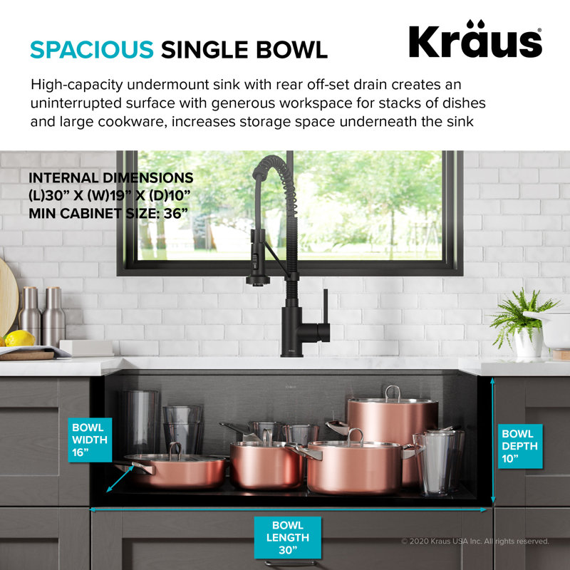 KRAUS Kore™ Workstation 32" L Undermount 16 Gauge Black Stainless Steel Single Bowl Kitchen Sink in PVD Gunmetal Finish