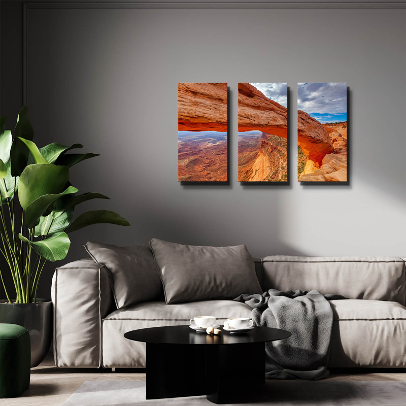 « Mesa », triptyque mural de Darren White, 91,4 cm x 61 cm, 78 po x 34 po